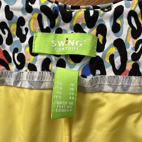 Swing Control Skirt Skort Multicolor Animal Print Pullover Golf Tennis Size 18 - Picture 4 of 8